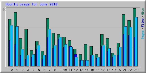 Hourly usage for June 2010